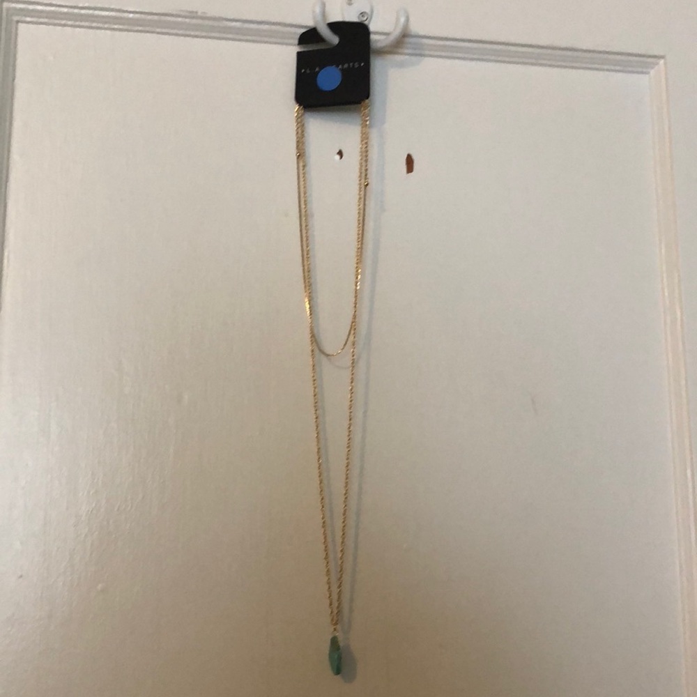 gold and turquoise layered necklace